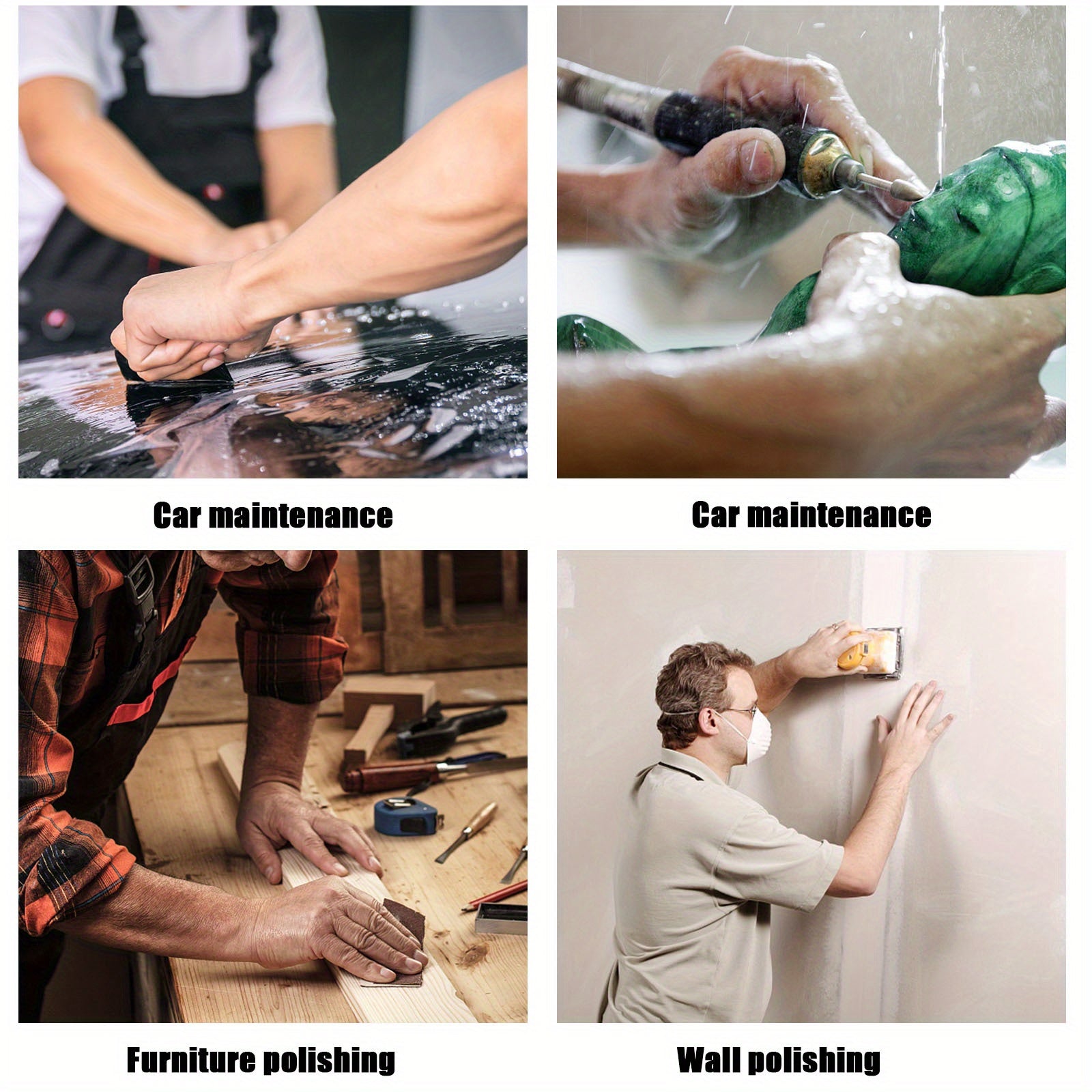 28pcs Wet/Dry Sandpaper Assorted Grits 120-3000 Waterproof Abrasive Sheets