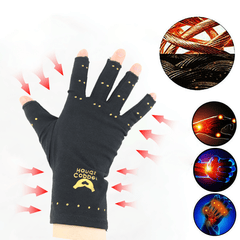 Copper Fiber Fingerless Compression Gloves for Arthritic Joints