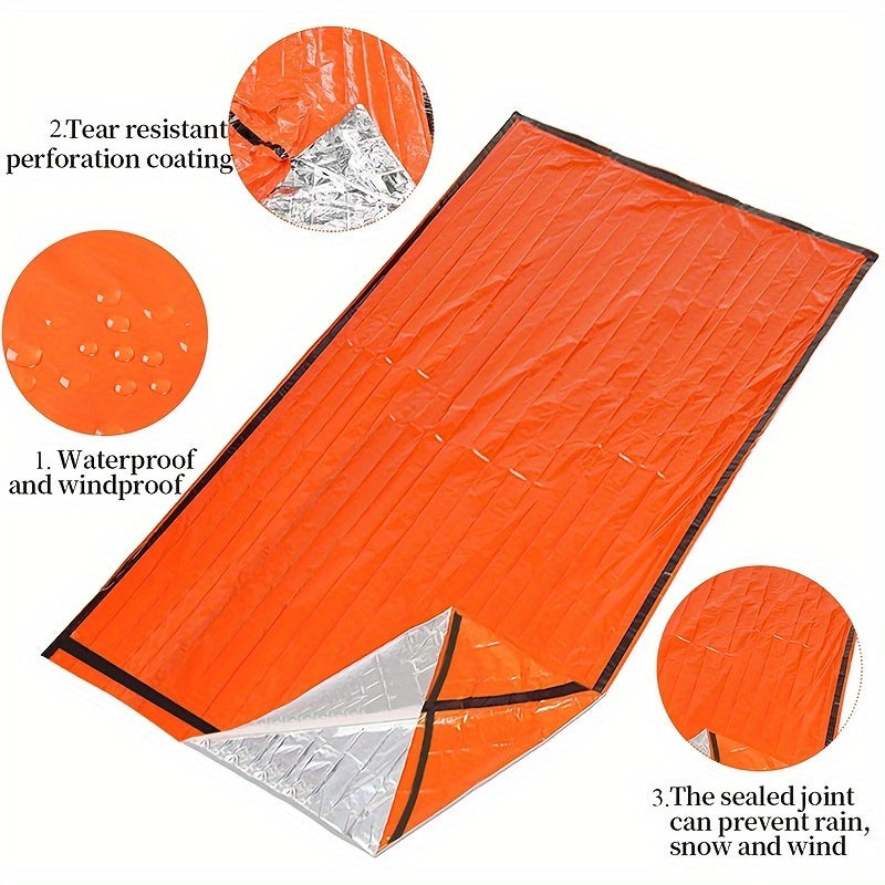 Orange Single Sleeping Bag Waterproof Camping Emergency PE Film Sleeping Bag