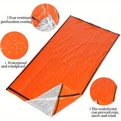 Orange Single Sleeping Bag Waterproof Camping Emergency PE Film Sleeping Bag