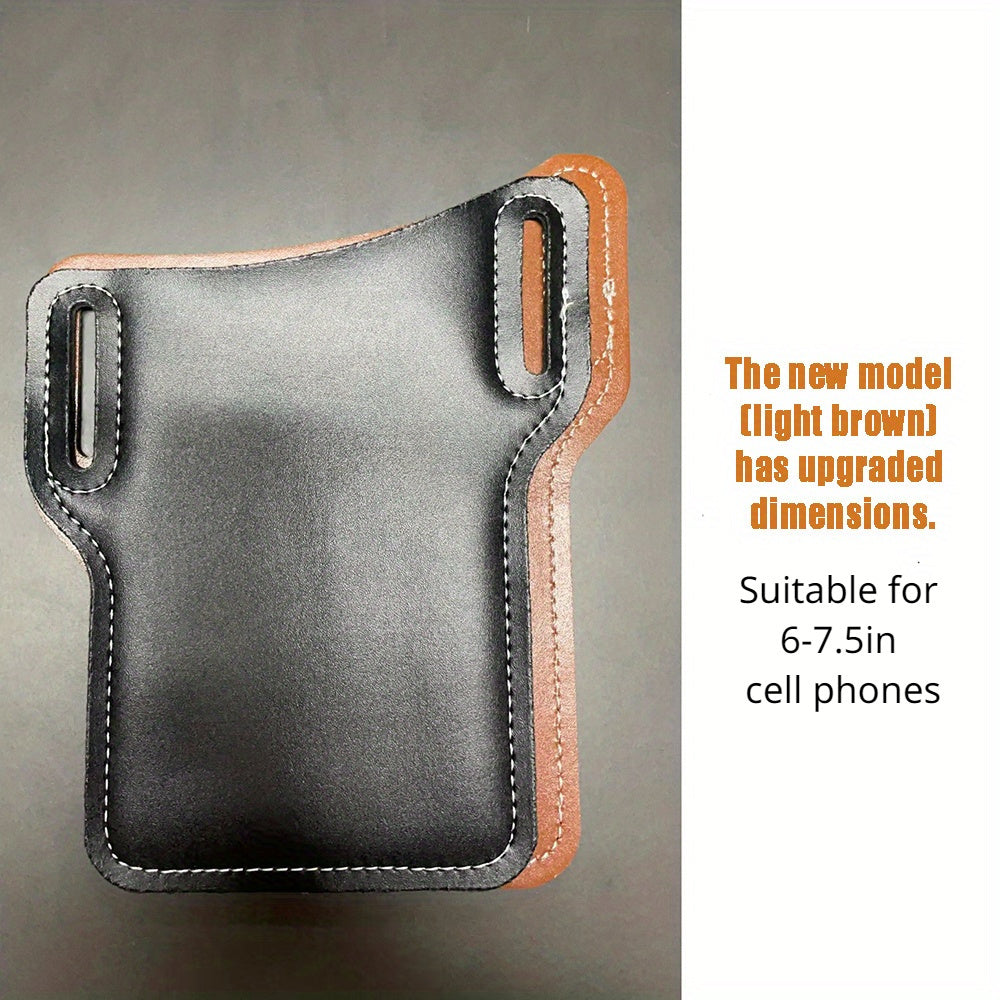 Men's PU Leather Phone Case Outdoor Sports Storage Bag
