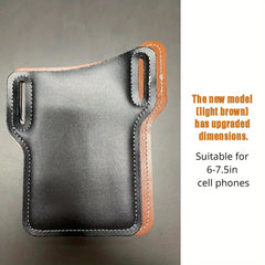 Men's PU Leather Phone Case Outdoor Sports Storage Bag