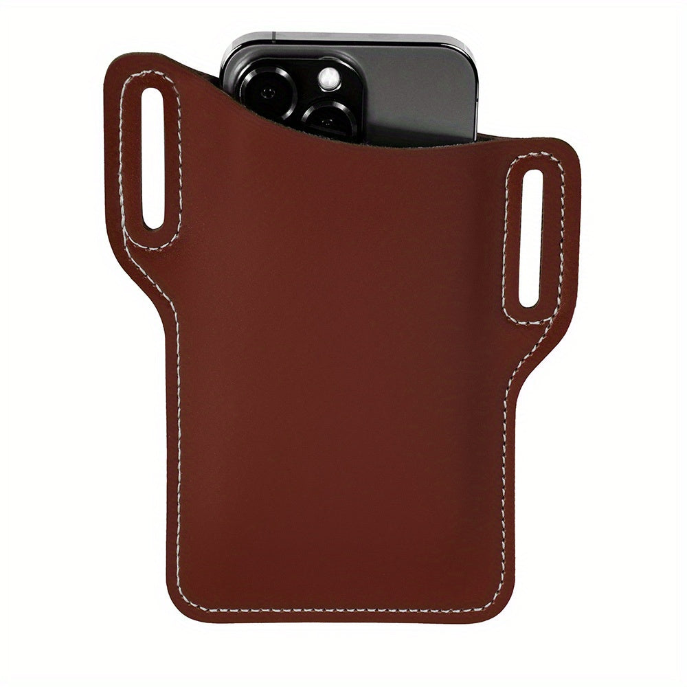 Men's PU Leather Phone Case Outdoor Sports Storage Bag