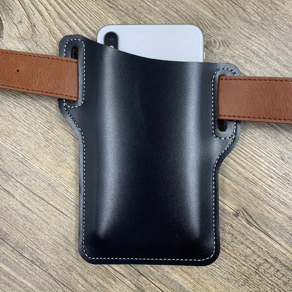 Men's PU Leather Phone Case Outdoor Sports Storage Bag