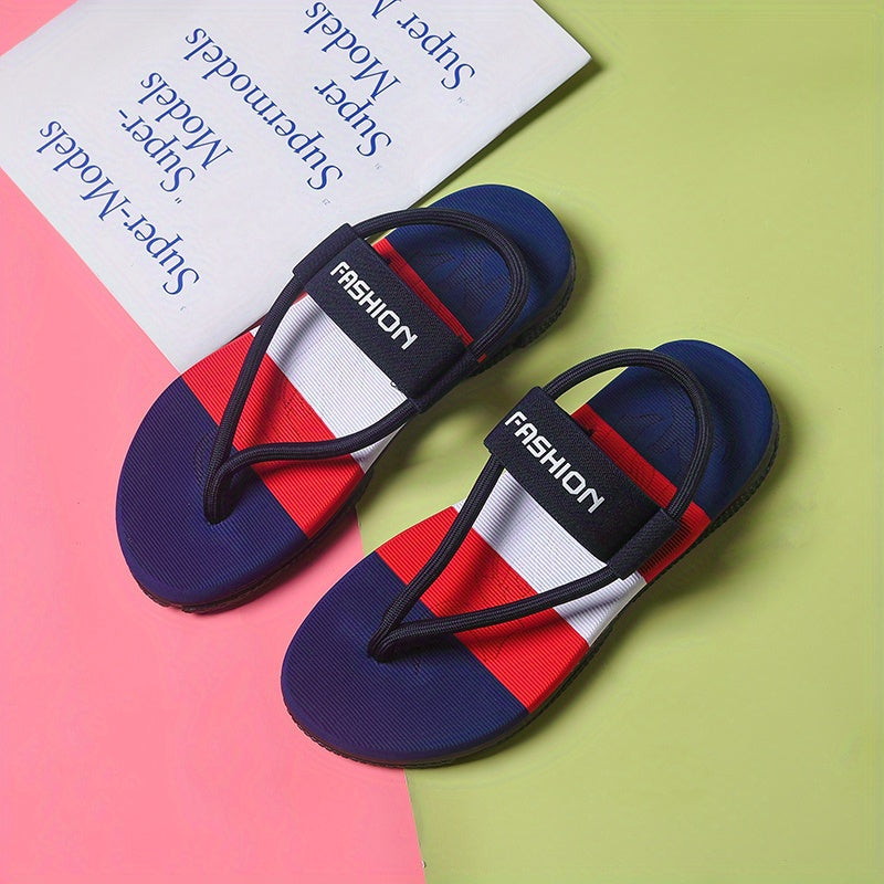 Women's Letter Graphic Thong Sandals Flat Beach Sandals