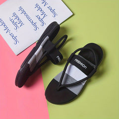 Women's Letter Graphic Thong Sandals Flat Beach Sandals