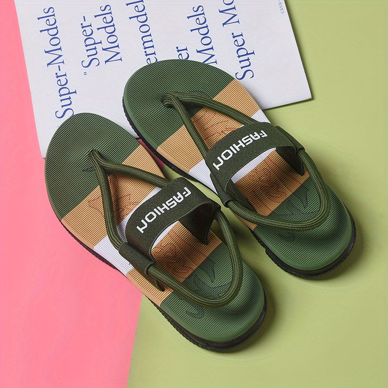 Women's Letter Graphic Thong Sandals Flat Beach Sandals