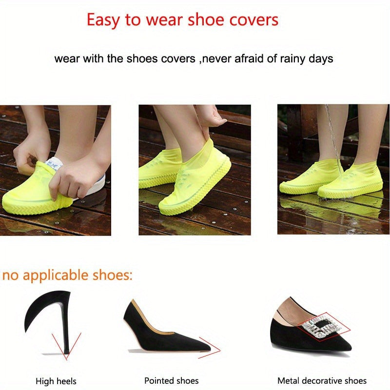 Rubber Shoe Covers Waterproof Reusable Non Slip Boots Cover