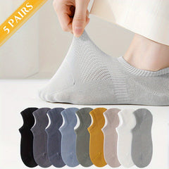 Men's Solid Liner Anklets Socks Breathable Soft Sweat Absorbent Socks