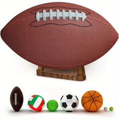 Wooden Ball Stand Display Holder For Rugby Basketball Football Autographed Ball