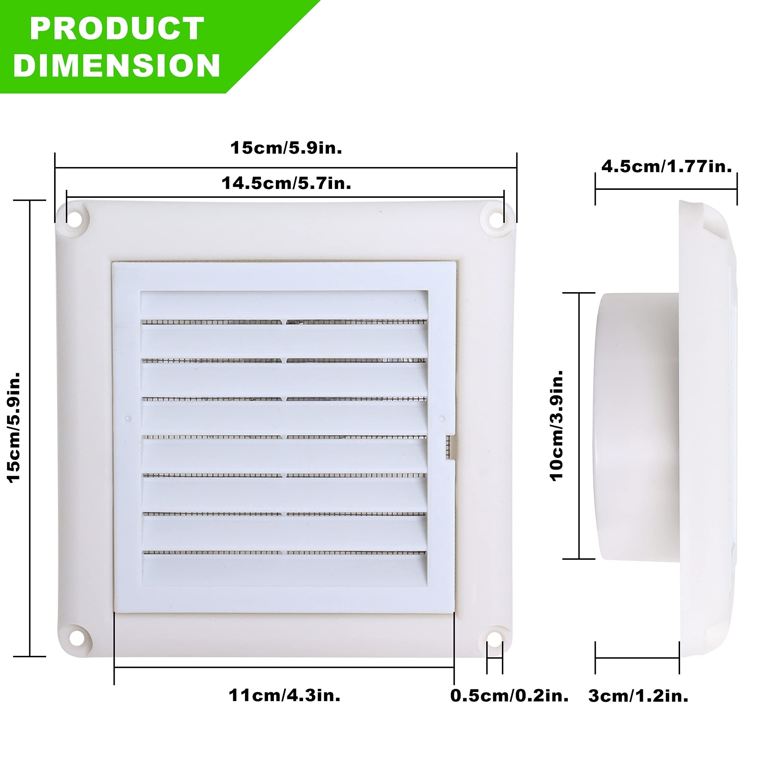 10 16 Cm Dryer Vent Cover for Outdoor Bathroom Flat Dryer Vent Kit