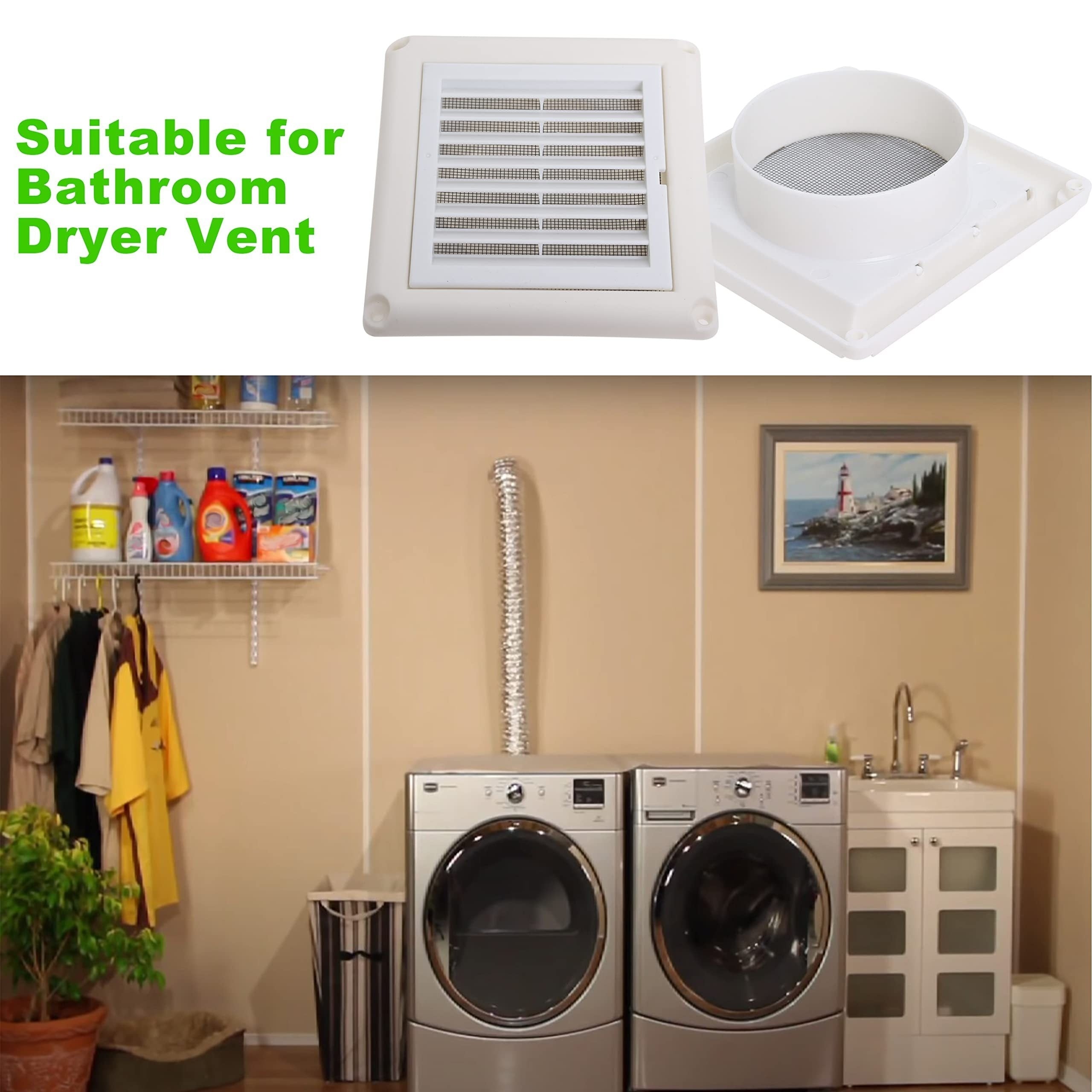 10 16 Cm Dryer Vent Cover for Outdoor Bathroom Flat Dryer Vent Kit