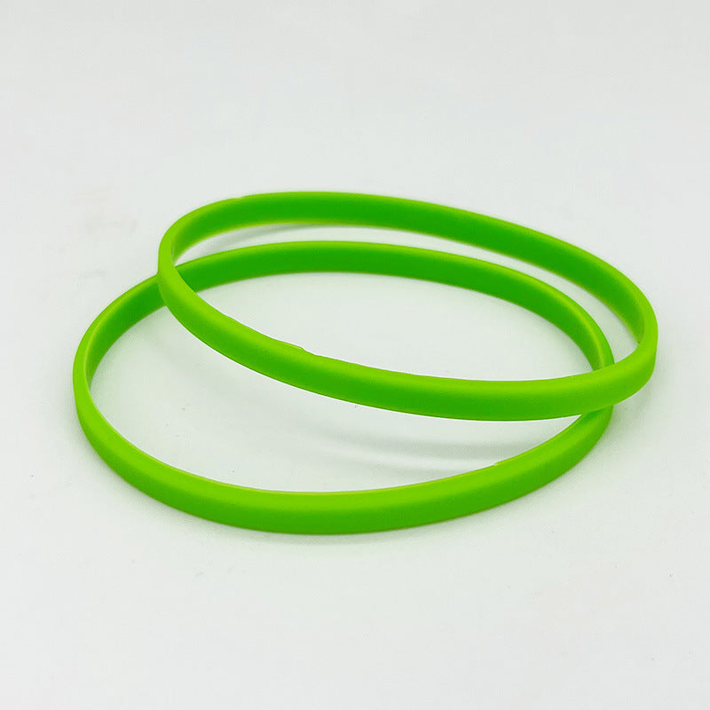 20 Pcs Thin Silicone Bracelet 5mm Bright Elastic Wrist Band