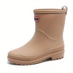 Women's Waterproof Rain Boots Medium Tube Comfortable Solid Non slip Outdoor