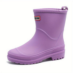 Women's Waterproof Rain Boots Medium Tube Comfortable Solid Non slip Outdoor