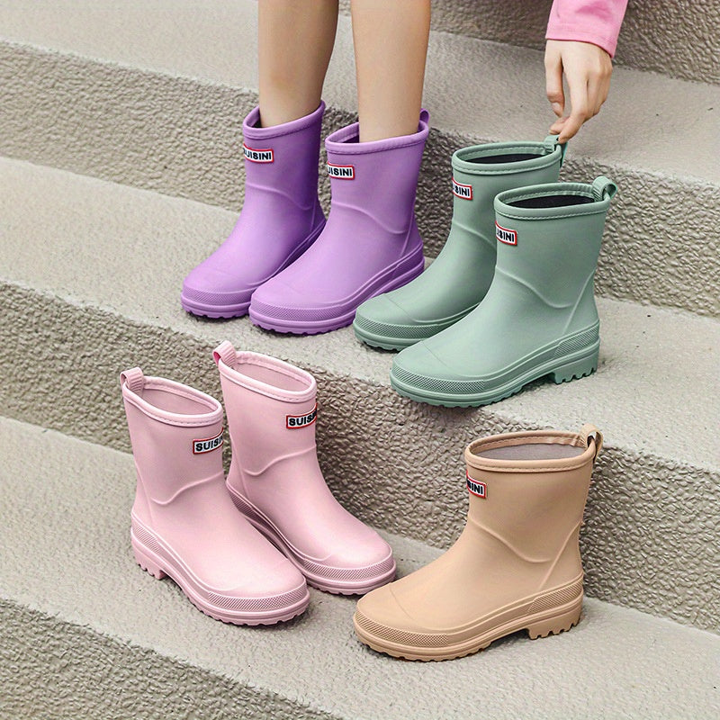 Women's Waterproof Rain Boots Medium Tube Comfortable Solid Non slip Outdoor