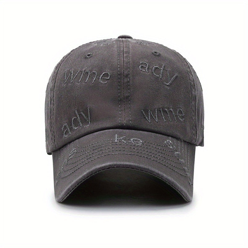 Vintage Water washed Baseball Cap Embroidered Letter Cap