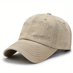 Vintage Water washed Baseball Cap Embroidered Letter Cap