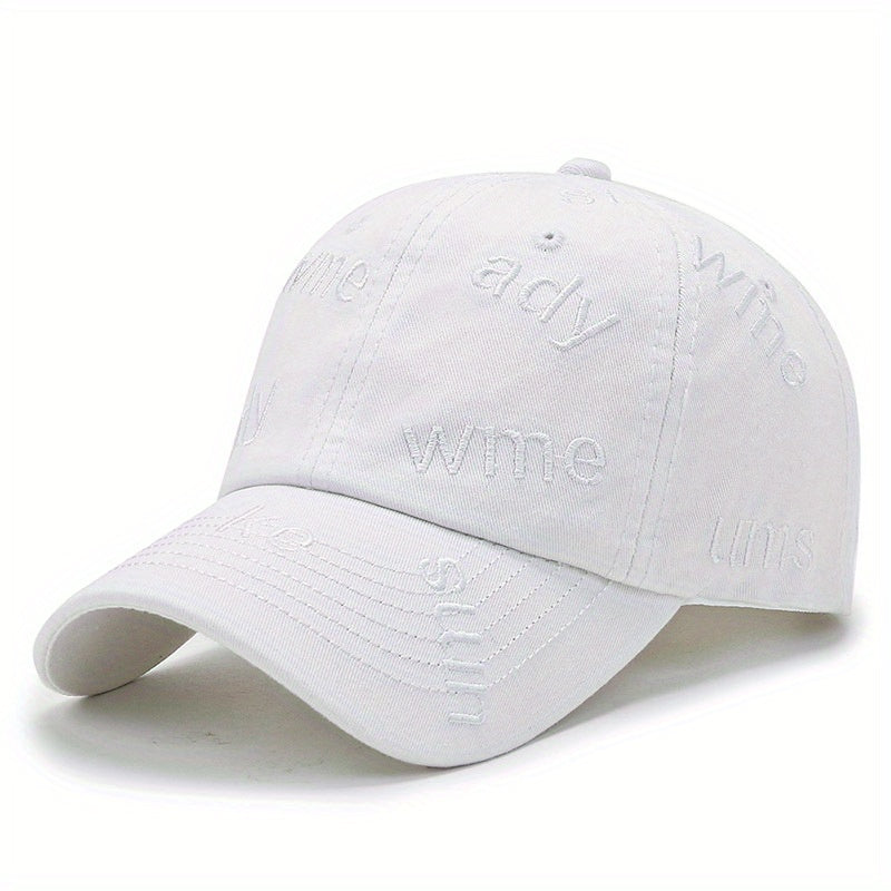 Vintage Water washed Baseball Cap Embroidered Letter Cap