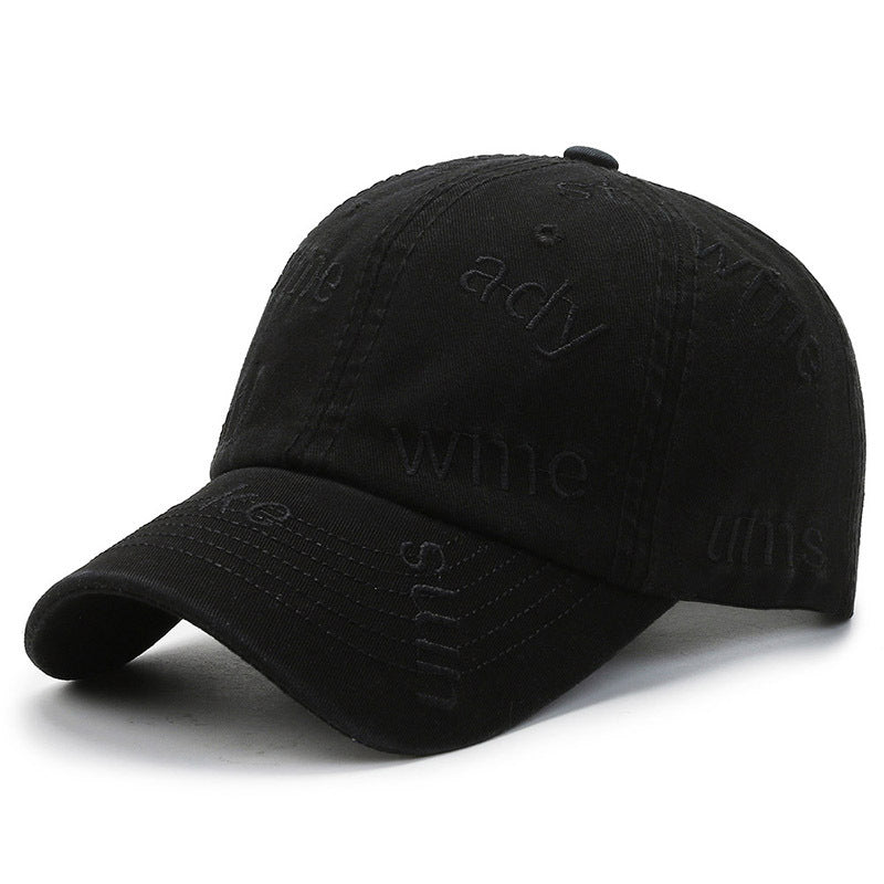 Vintage Water washed Baseball Cap Embroidered Letter Cap