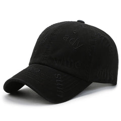 Vintage Water washed Baseball Cap Embroidered Letter Cap
