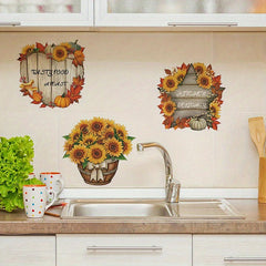 Creative Sunflower Potted Wall Stickers Self-adhesive