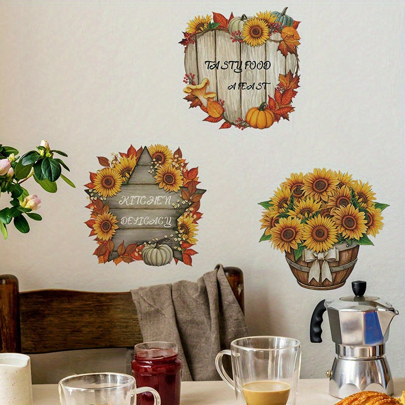 Creative Sunflower Potted Wall Stickers Self-adhesive
