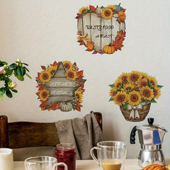 Creative Sunflower Potted Wall Stickers Self-adhesive