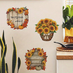 Creative Sunflower Potted Wall Stickers Self-adhesive