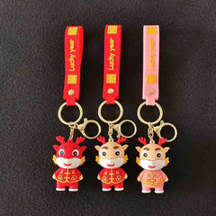 Cartoon Dragon Keychain Doll Bag Car Key Chain Pendant Year Gift