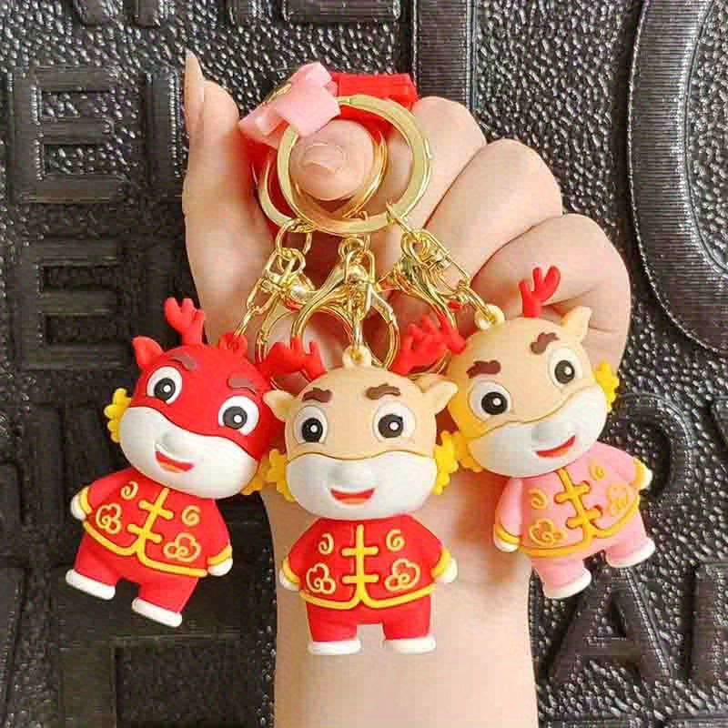 Cartoon Dragon Keychain Doll Bag Car Key Chain Pendant Year Gift