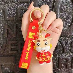 Cartoon Dragon Keychain Doll Bag Car Key Chain Pendant Year Gift