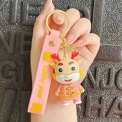 Cartoon Dragon Keychain Doll Bag Car Key Chain Pendant Year Gift