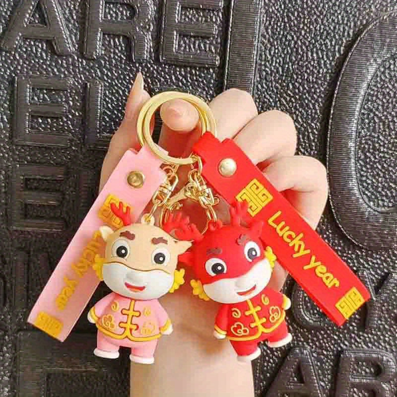 Cartoon Dragon Keychain Doll Bag Car Key Chain Pendant Year Gift