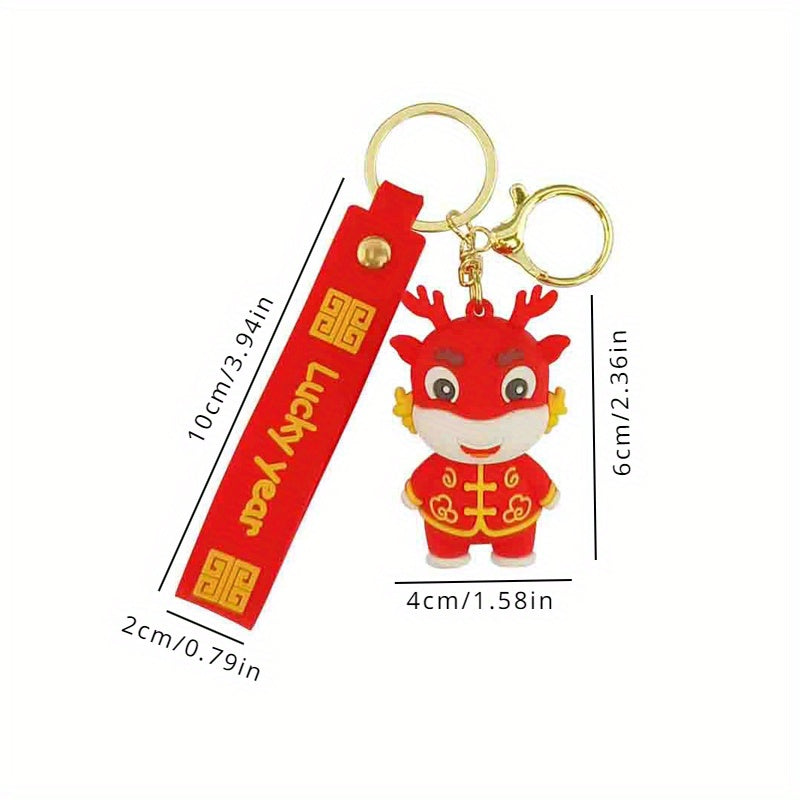 Cartoon Dragon Keychain Doll Bag Car Key Chain Pendant Year Gift