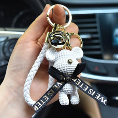 Cute Bear Keychain With Bow Bell Gift For Girls