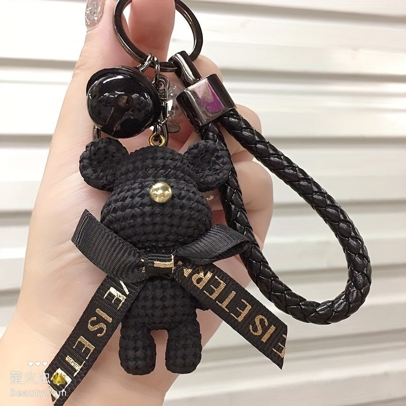 Cute Bear Keychain With Bow Bell Gift For Girls