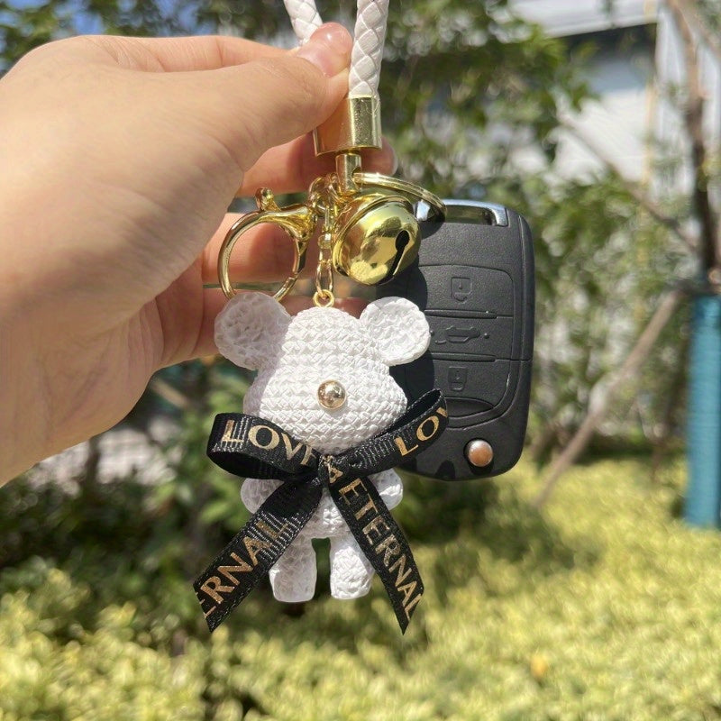 Cute Bear Keychain With Bow Bell Gift For Girls