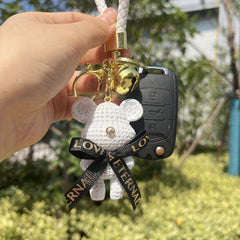 Cute Bear Keychain With Bow Bell Gift For Girls