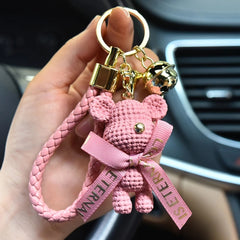 Cute Bear Keychain With Bow Bell Gift For Girls
