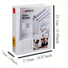 Comix A235 PVC Insert Bag A4 3 Inch 3 Holes D type Clip