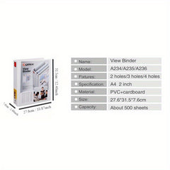 Comix A235 PVC Insert Bag A4 3 Inch 3 Holes D type Clip