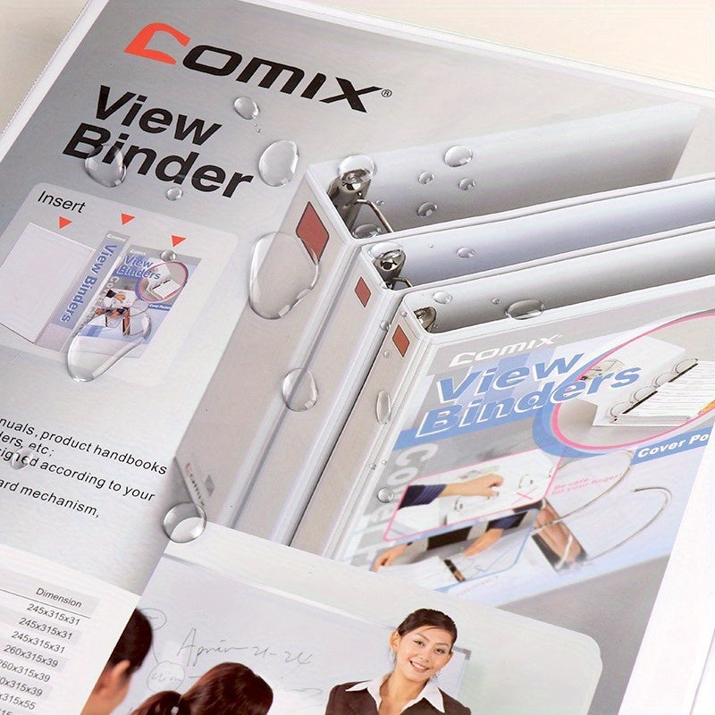 Comix A235 PVC Insert Bag A4 3 Inch 3 Holes D type Clip