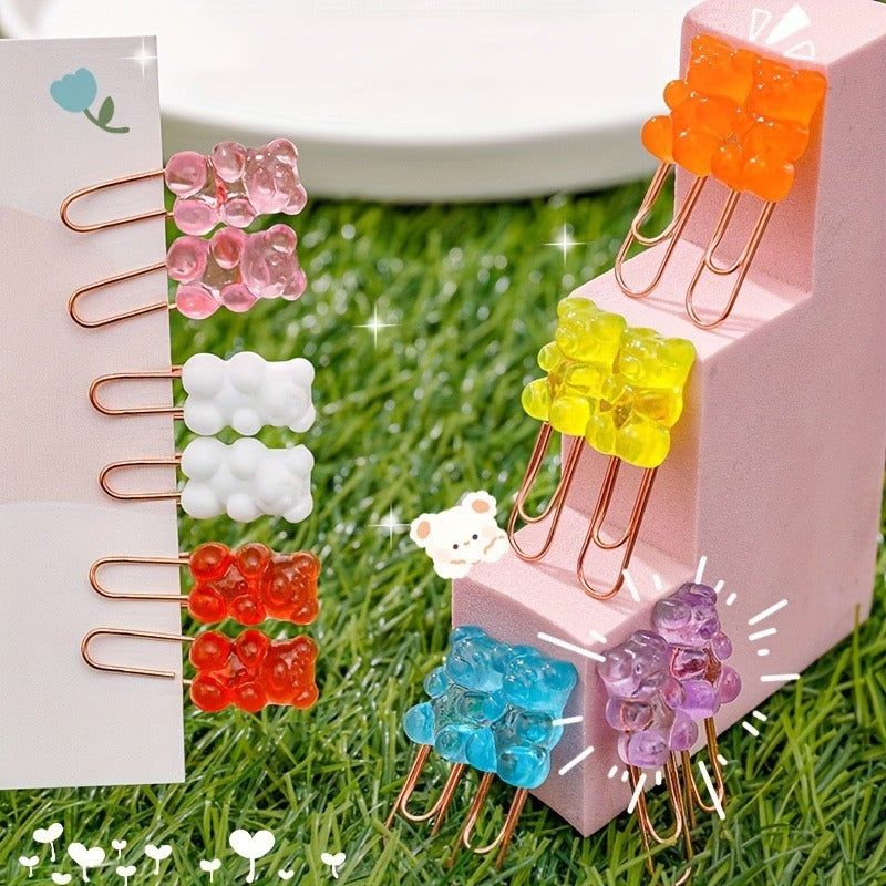 Metal Paper Clips Rainbow Bear File Clips Stationery Supplies Clips