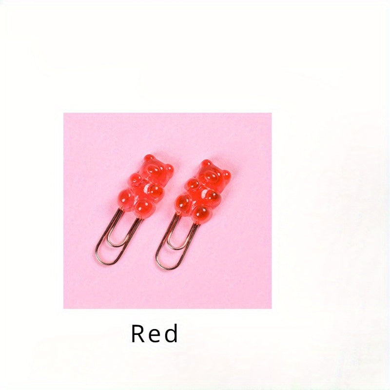 Metal Paper Clips Rainbow Bear File Clips Stationery Supplies Clips