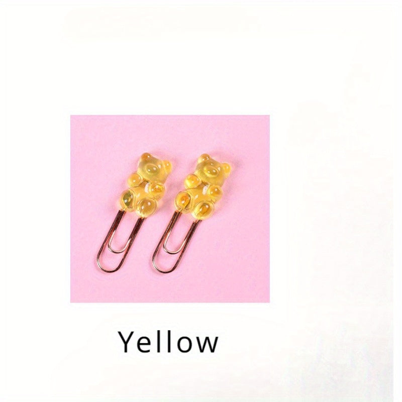 Metal Paper Clips Rainbow Bear File Clips Stationery Supplies Clips