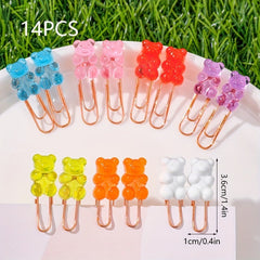 Metal Paper Clips Rainbow Bear File Clips Stationery Supplies Clips