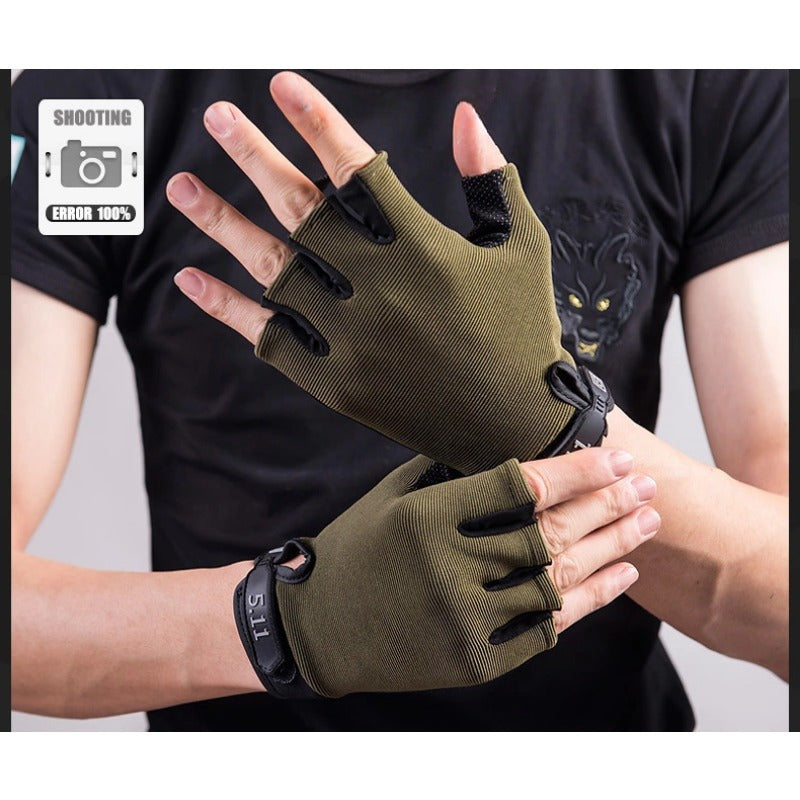 Men's Half Finger Outdoor Gloves Breathable for Driving Cycling Fitness