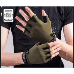 Men's Half Finger Outdoor Gloves Breathable for Driving Cycling Fitness