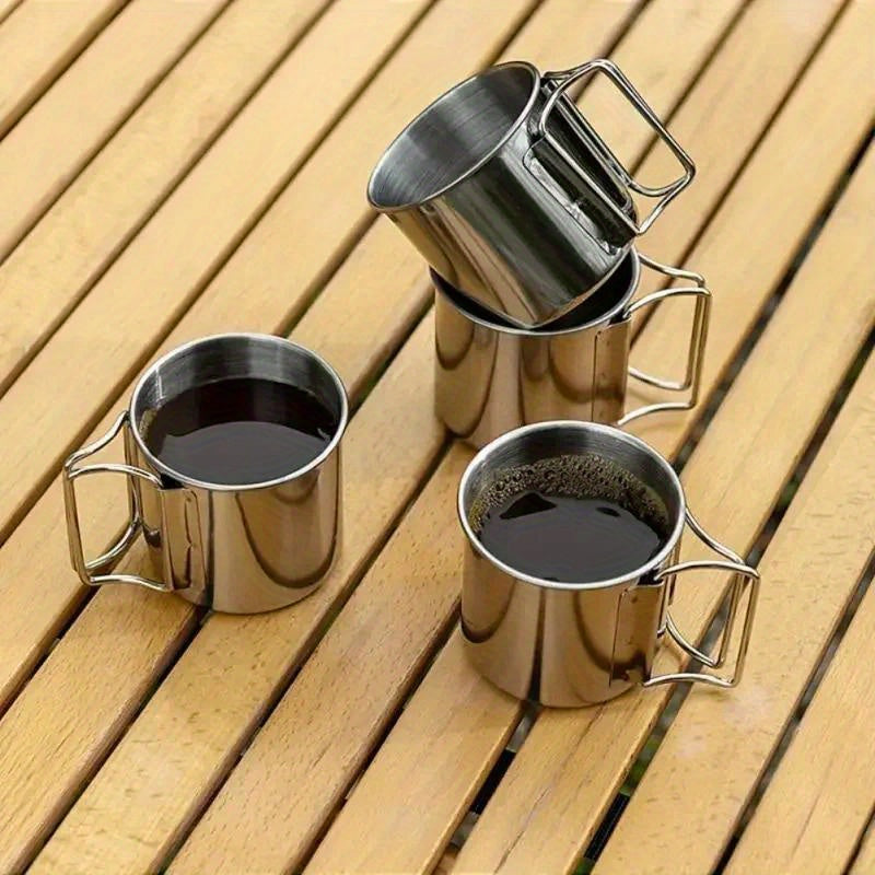 Stainless Steel Camping Mug 250-500ml Portable Travel Water Cup